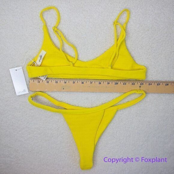 New! Set! Mello the Label low cut top and Brazilian bottom Limao yellow, size S - Picture 5 of 16